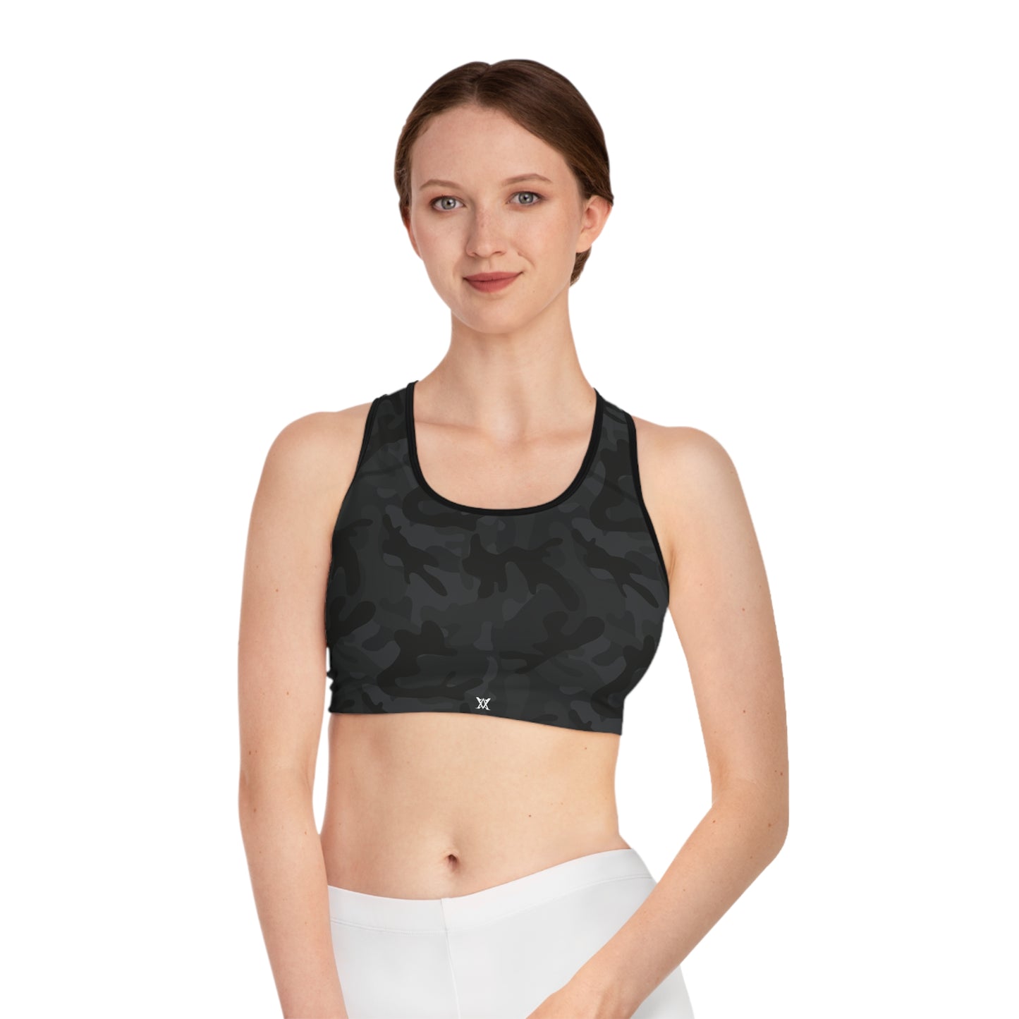 Dark Camo Sports Bra - Stylish Activewear for Fitness, Gym, Yoga, Running, Athleisure