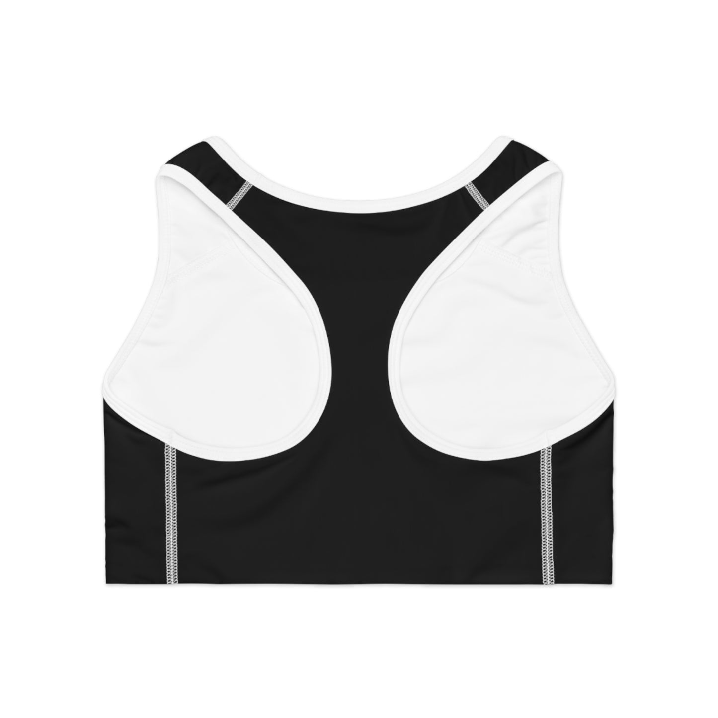 Black Sports Bra for Active Wear, Fitness Training, Yoga.