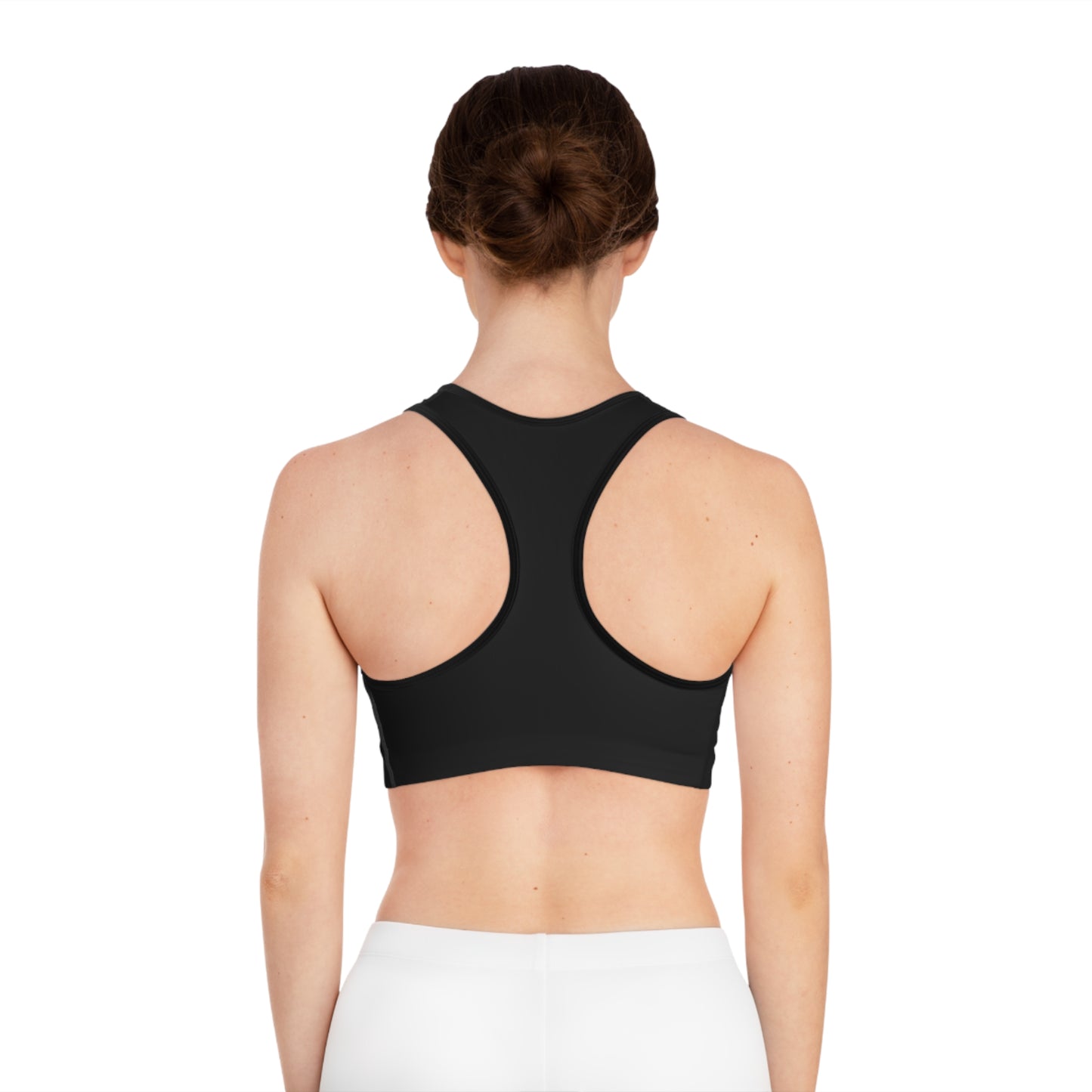 Black Sports Bra for Active Wear, Fitness Training, Yoga.