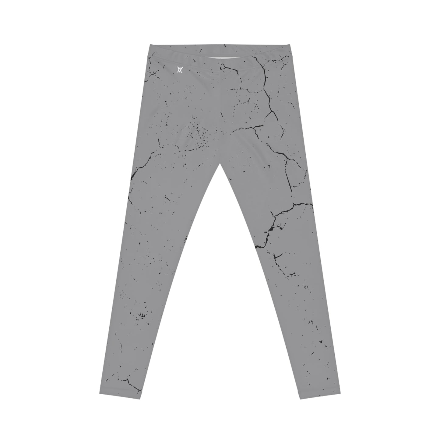 Stylish Cracked Pattern, Gray Leggings - Yoga Pants, Fitness training, Active Wear.