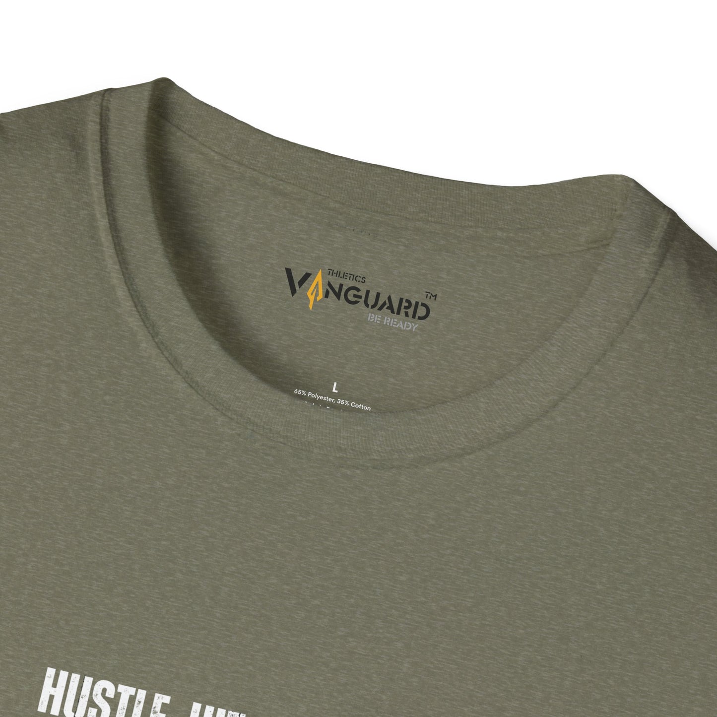 Football motivation "Hustle Hit Never Quit" Unisex Softstyle T-Shirt - Vanguard Athletics - Be ready