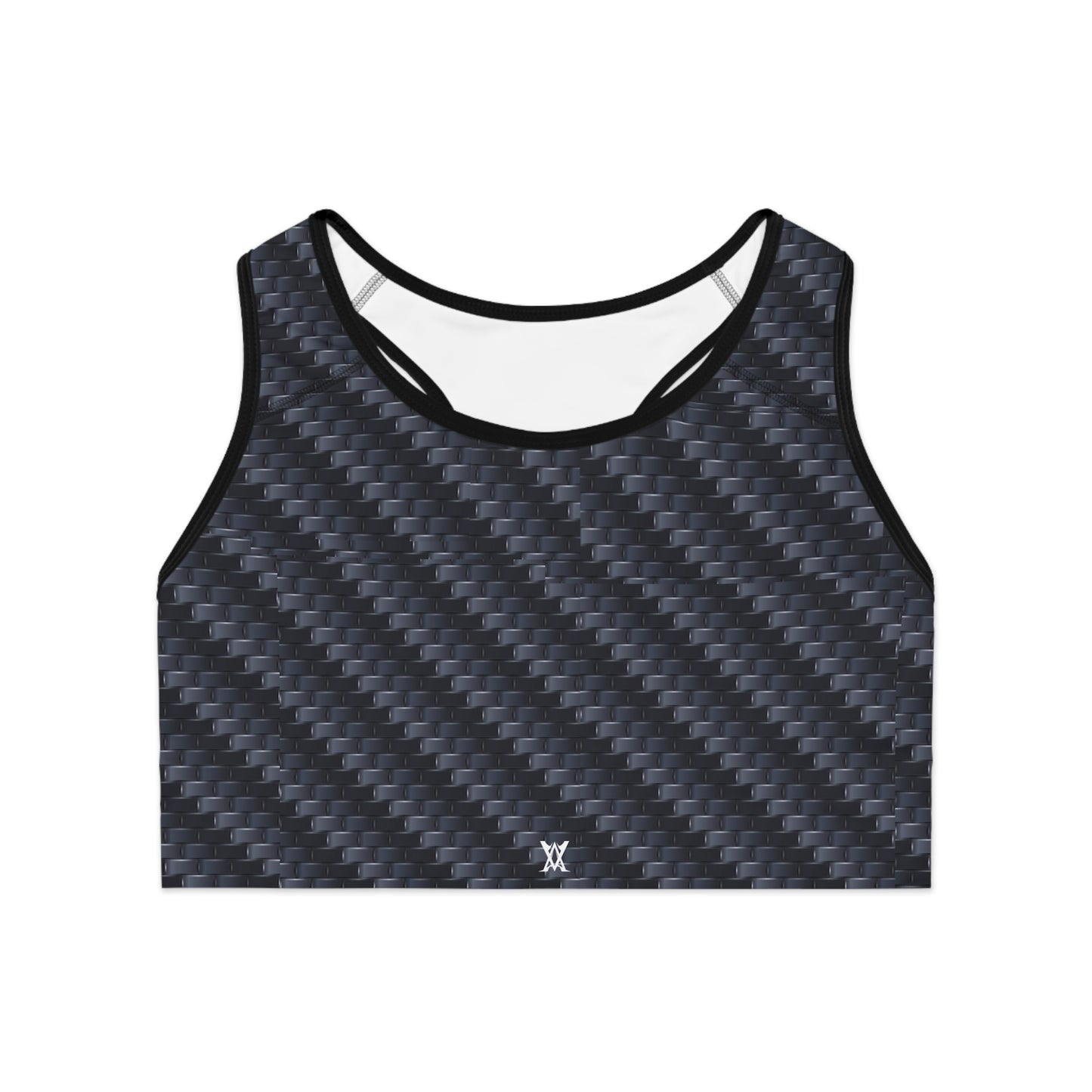 Stylish Sports Bra - Carbon Fiber Print, Workout Gear, Fitness Apparel, Activewear for Women