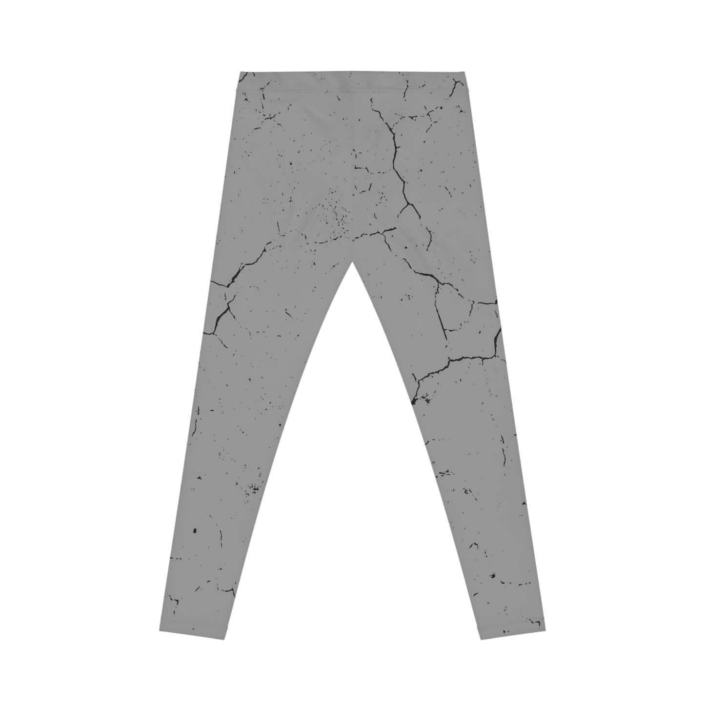 Stylish Cracked Pattern, Gray Leggings - Yoga Pants, Fitness training, Active Wear.