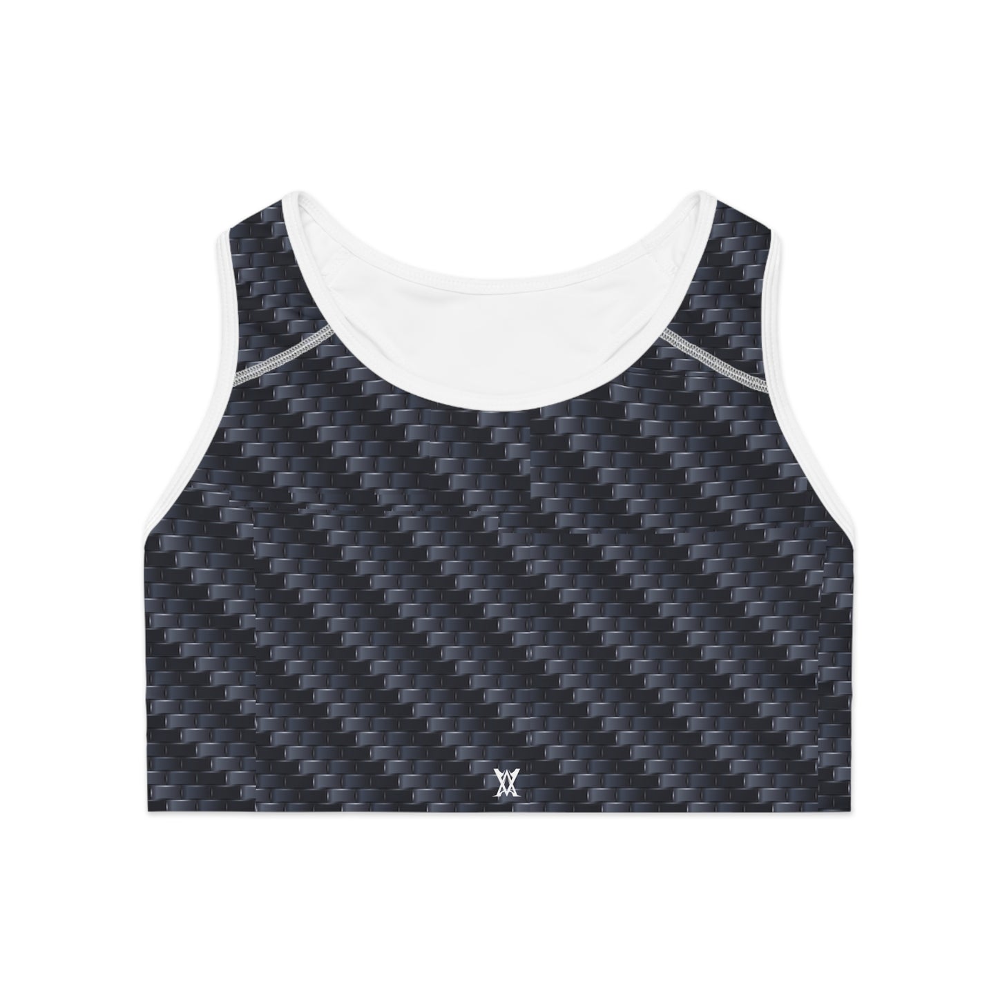 Stylish Sports Bra - Carbon Fiber Print, Workout Gear, Fitness Apparel, Activewear for Women