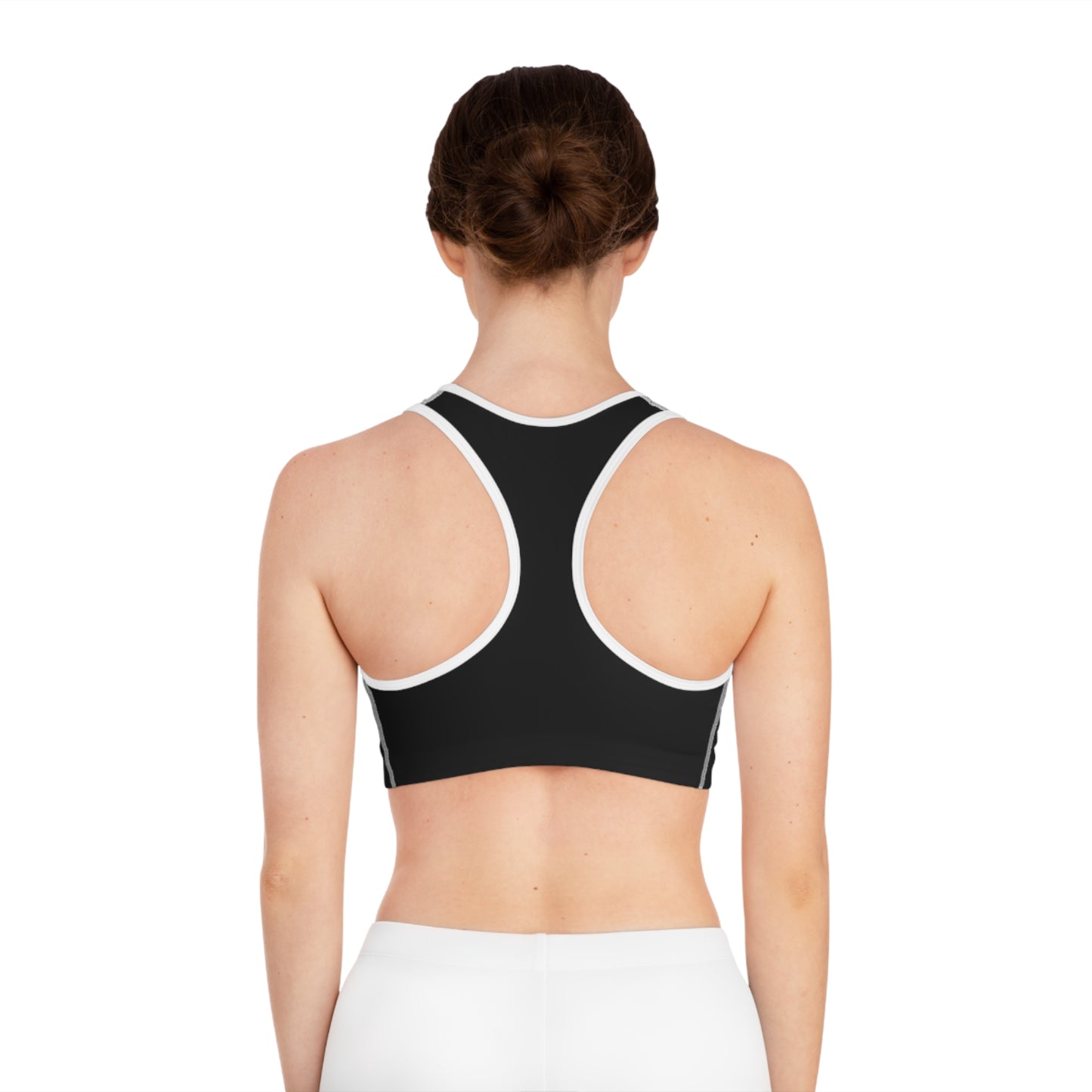 Black Sports Bra for Active Wear, Fitness Training, Yoga.