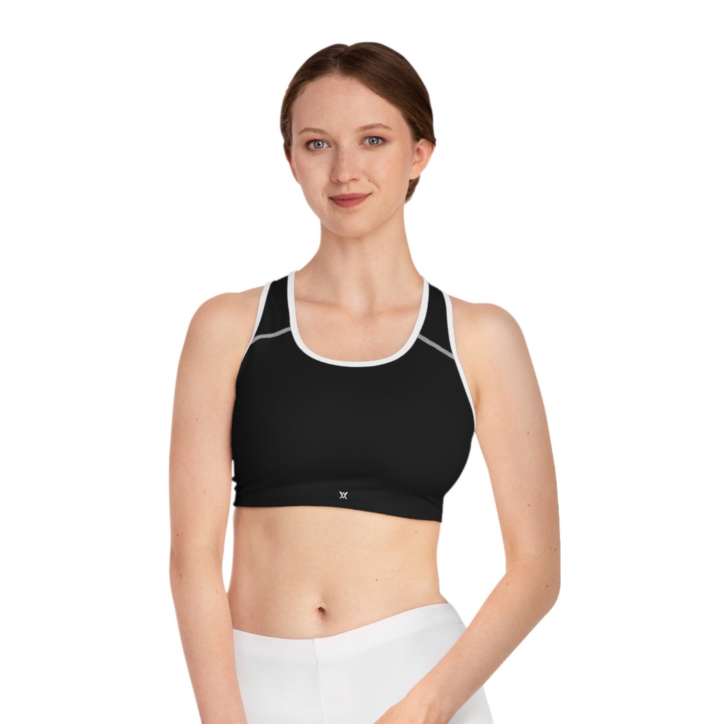 Black Sports Bra for Active Wear, Fitness Training, Yoga.