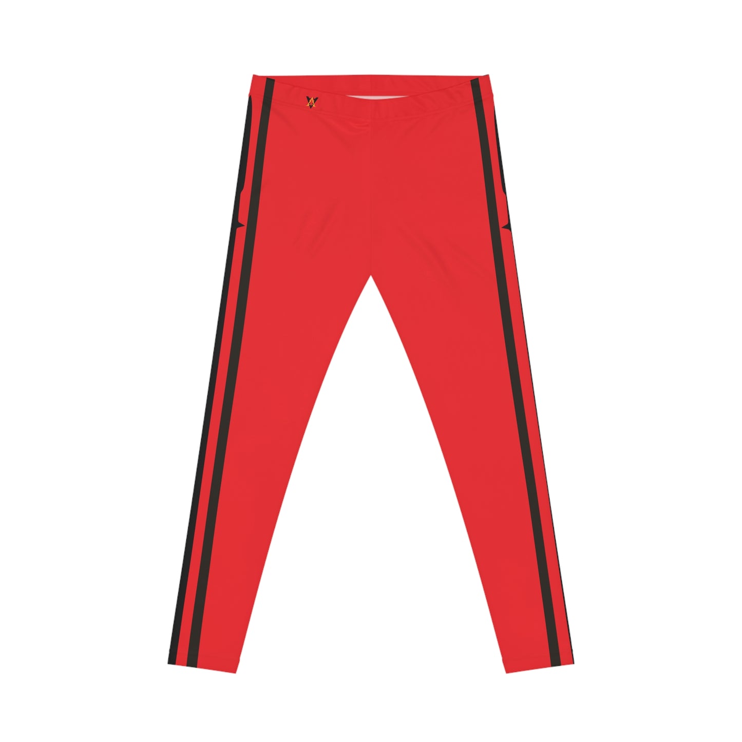 Spear Stripes, Red Women's Casual Leggings - Yoga Pants, Fitness Training, Active Wear.