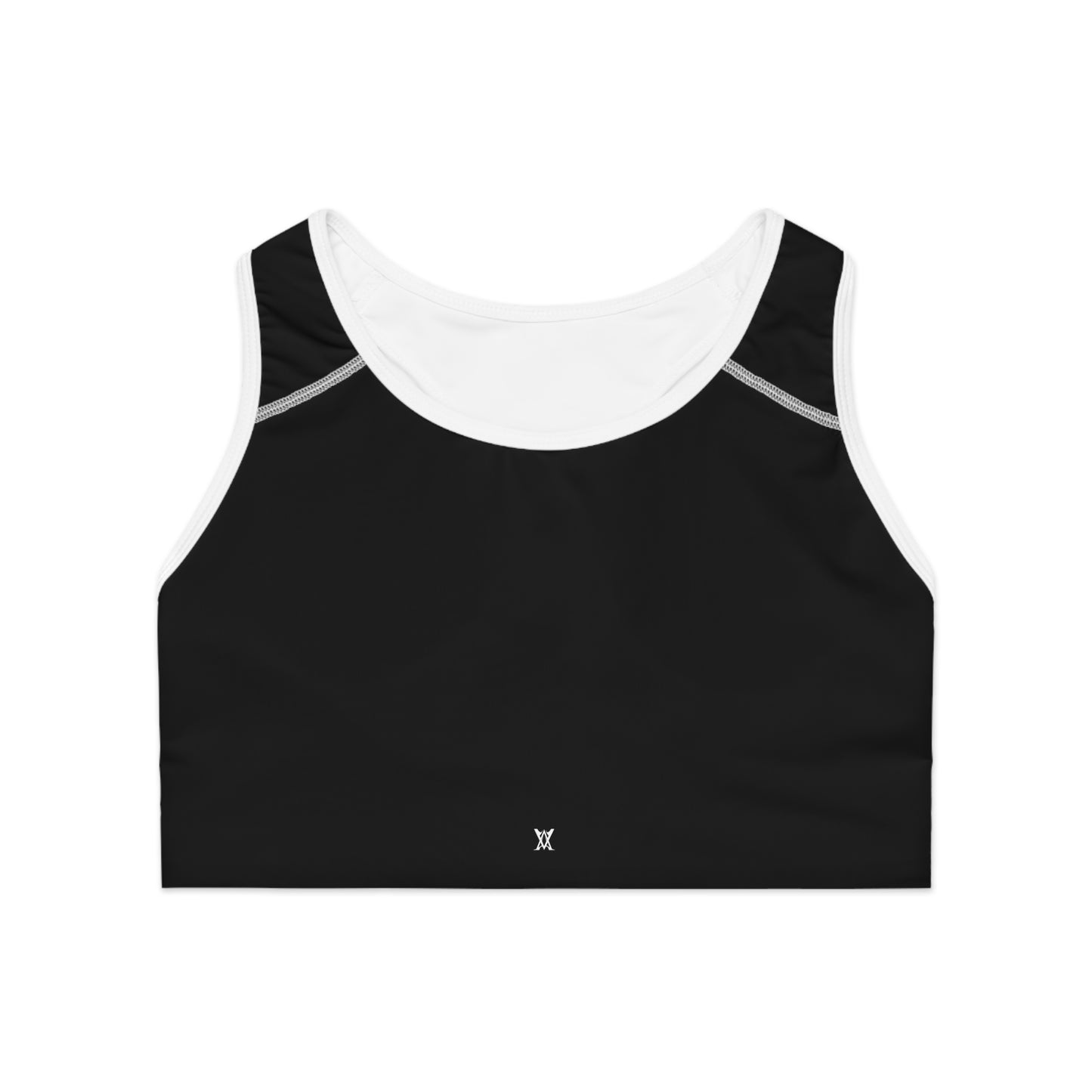Black Sports Bra for Active Wear, Fitness Training, Yoga.