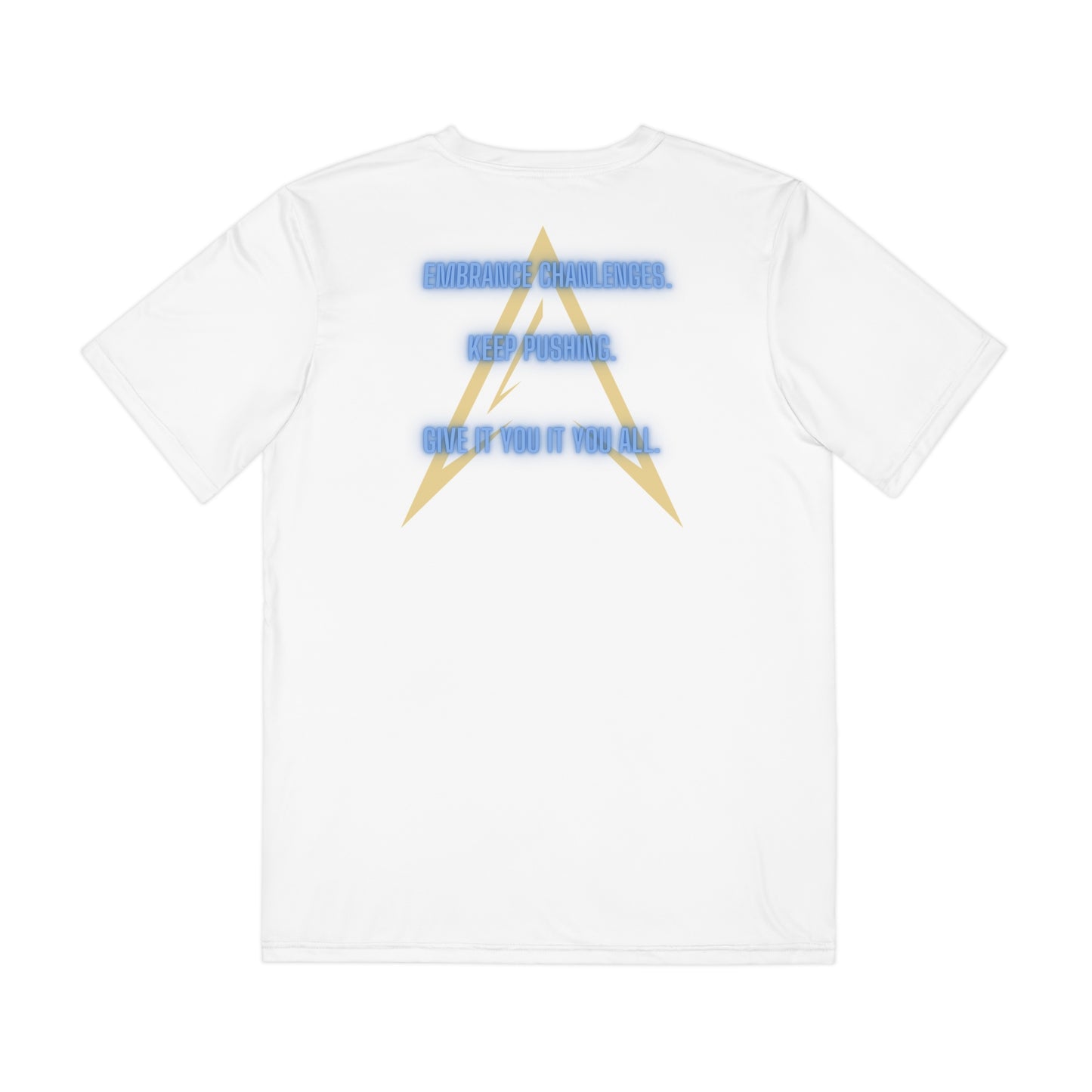 Men's Motivational Polyester Tee - Embrace Challenges - Keep Pushing - Vanguard Athletics - Be ready