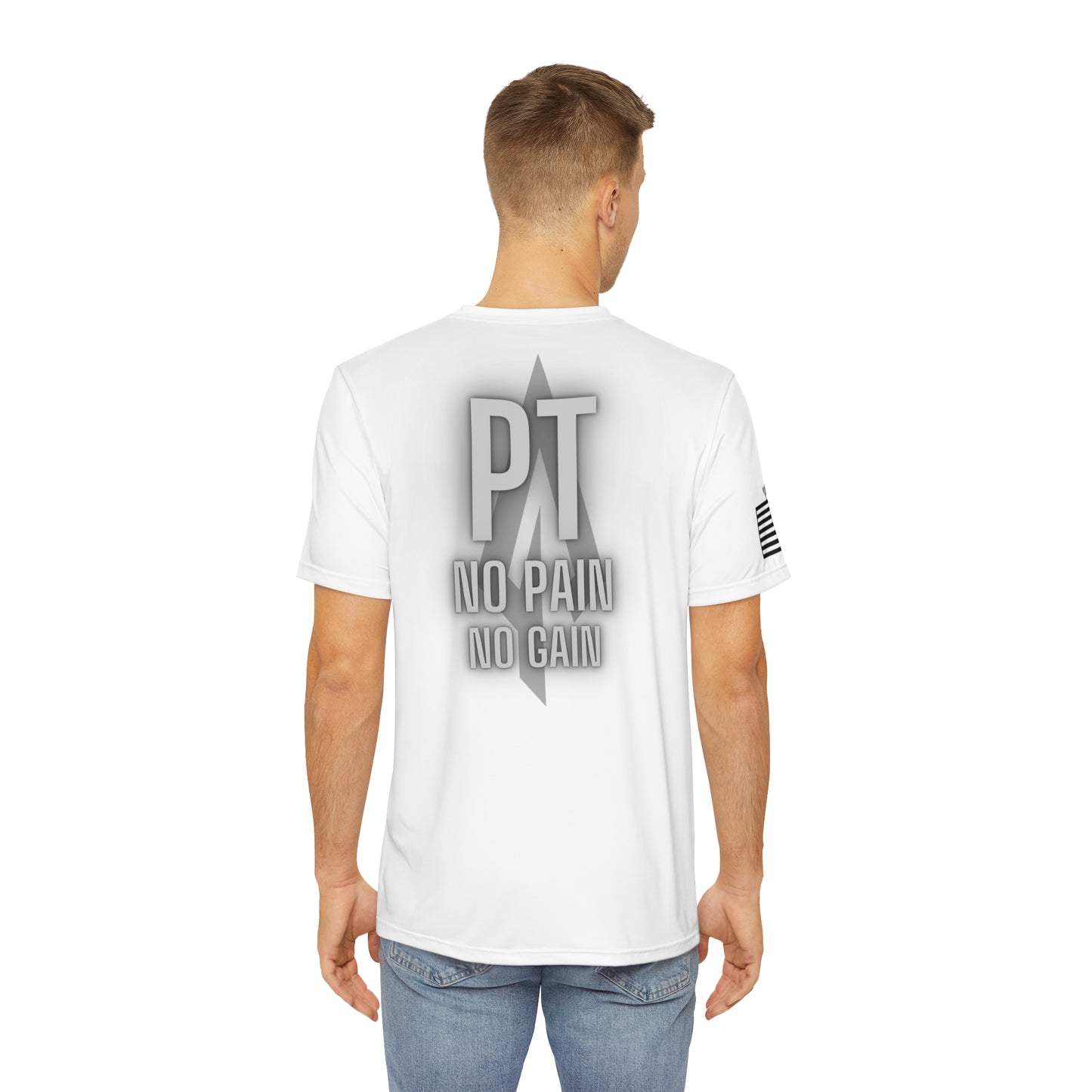 PT - no pain, no gain. Men's Polyester Tee - Vanguard Athletics - Be ready