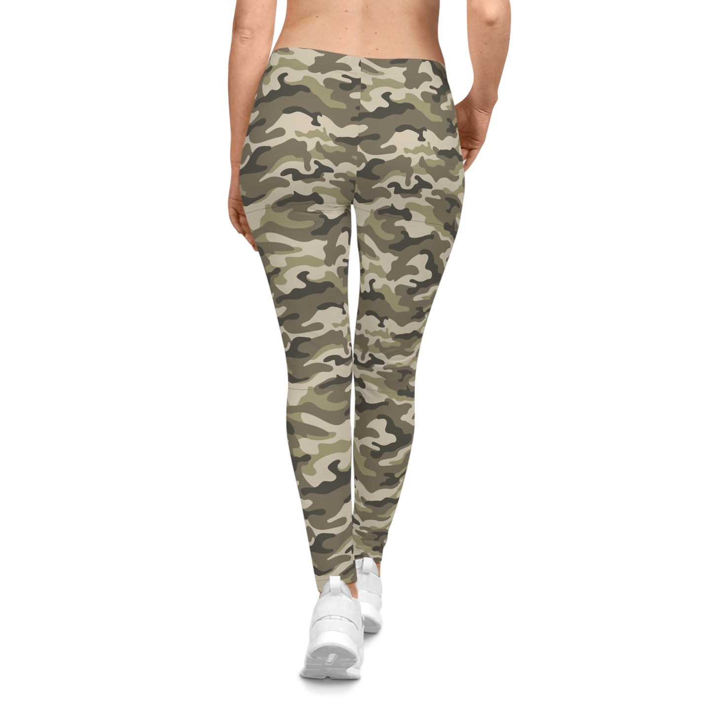 Green Camouflage Women's Casual Leggings, Trendy Workout Pants, Yoga Leggings, Active Wear.