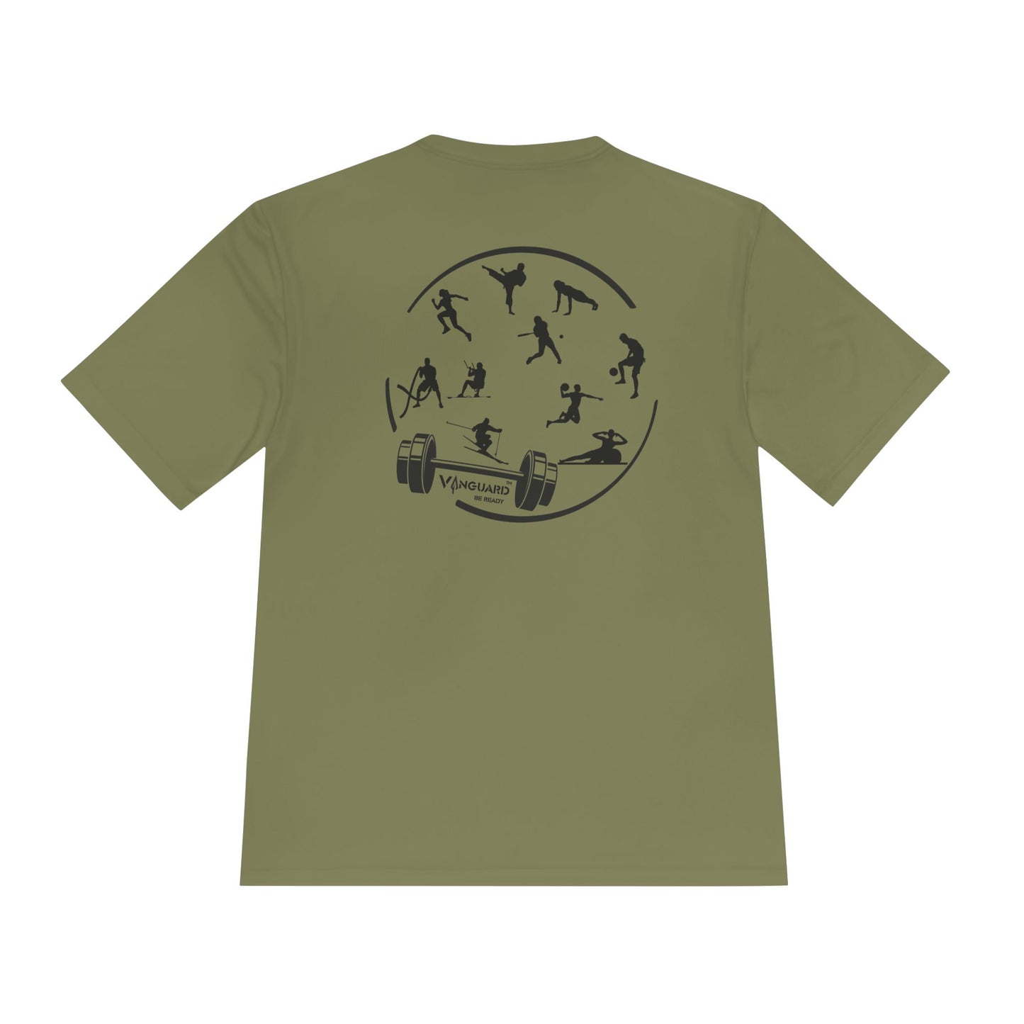 Fitness collection - Gold logo, Moisture wicking Tee - Vanguard Athletics - Be ready