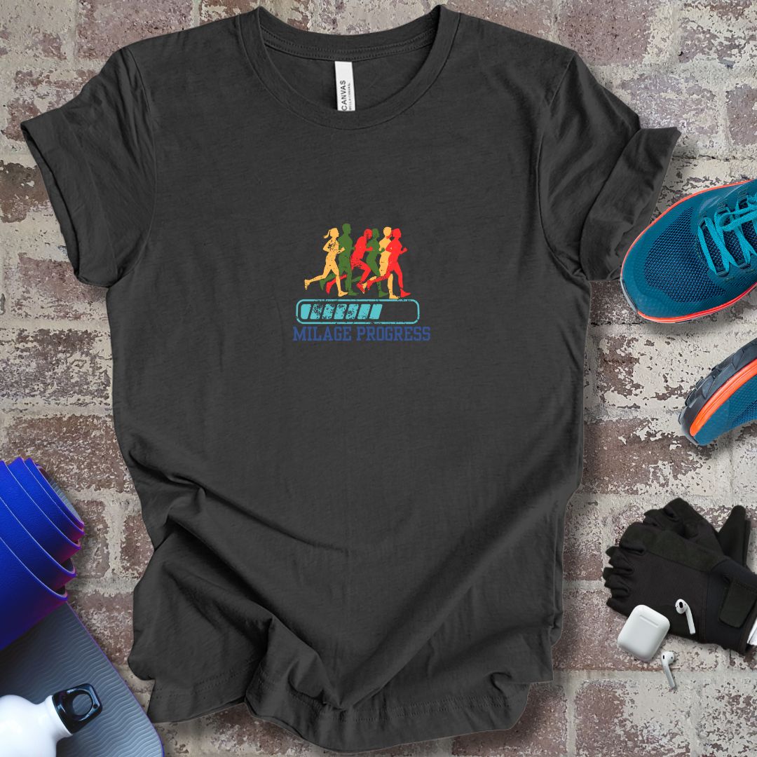 Milage Progress, running motivational unisex Tee