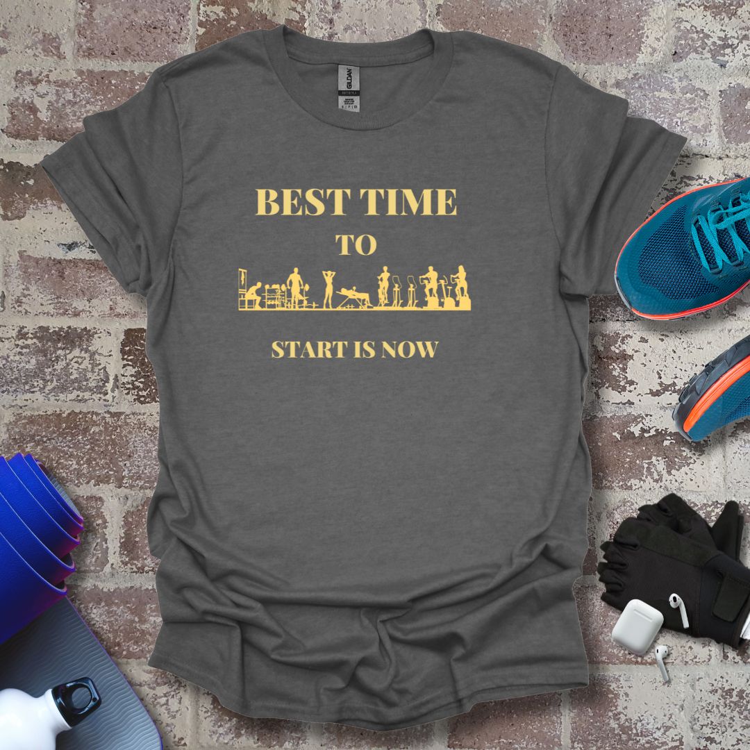 Gym motivation - "Best Time to Start Now" Unisex Softstyle
