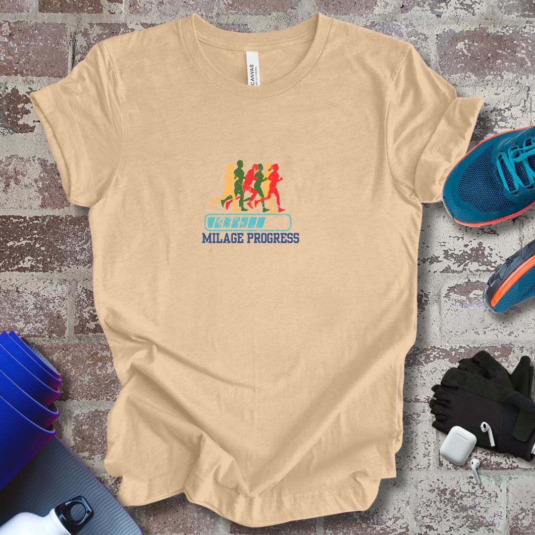 Milage Progress, running motivational unisex Tee