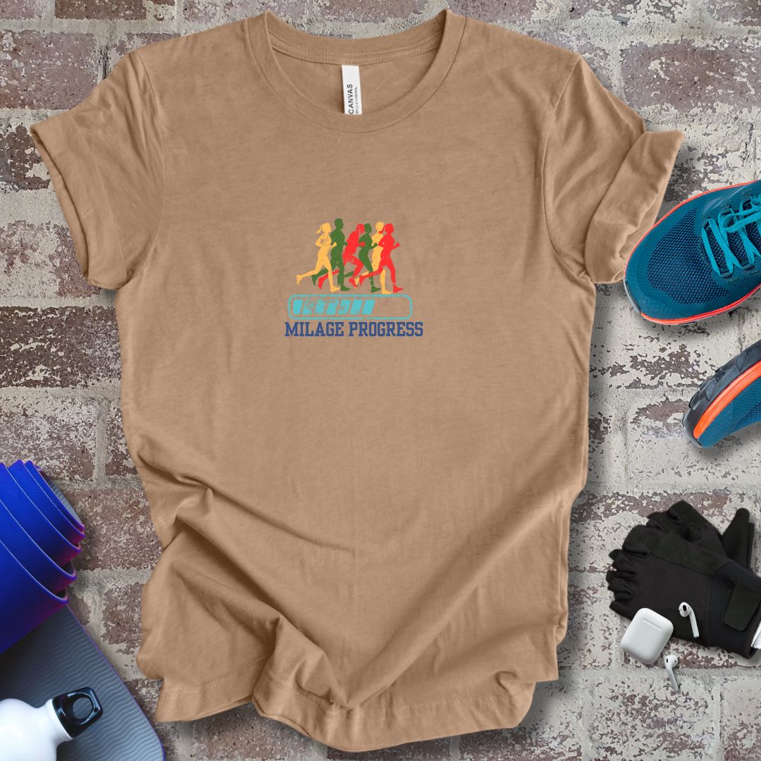 Milage Progress, running motivational unisex Tee