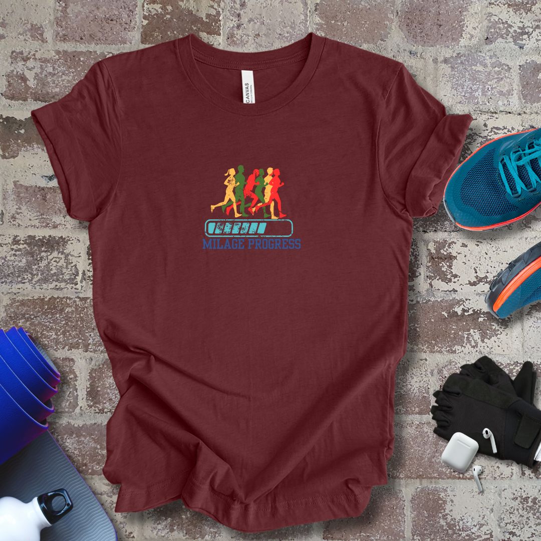 Milage Progress, running motivational unisex Tee