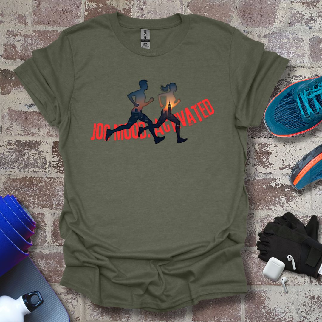 Motivational Running T-Shirt – " Jog mood: Activated"