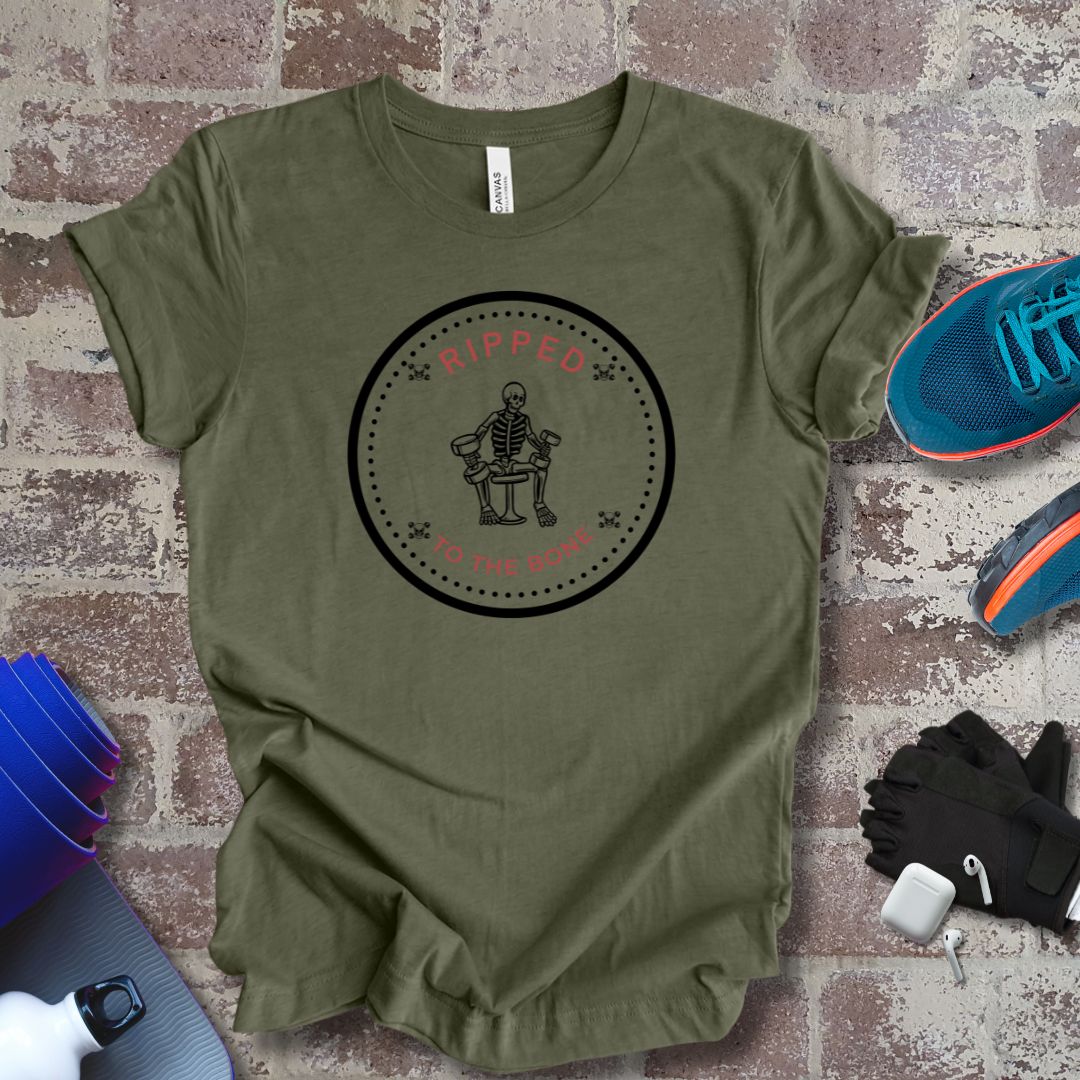 'Ripped to the Bone' gym motivation Tee
