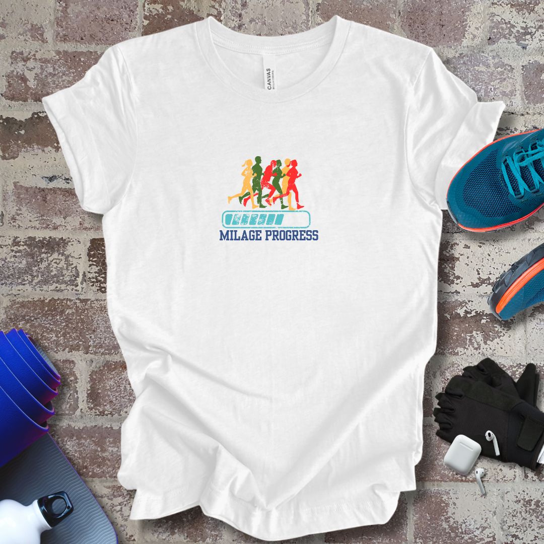 Milage Progress, running motivational unisex Tee