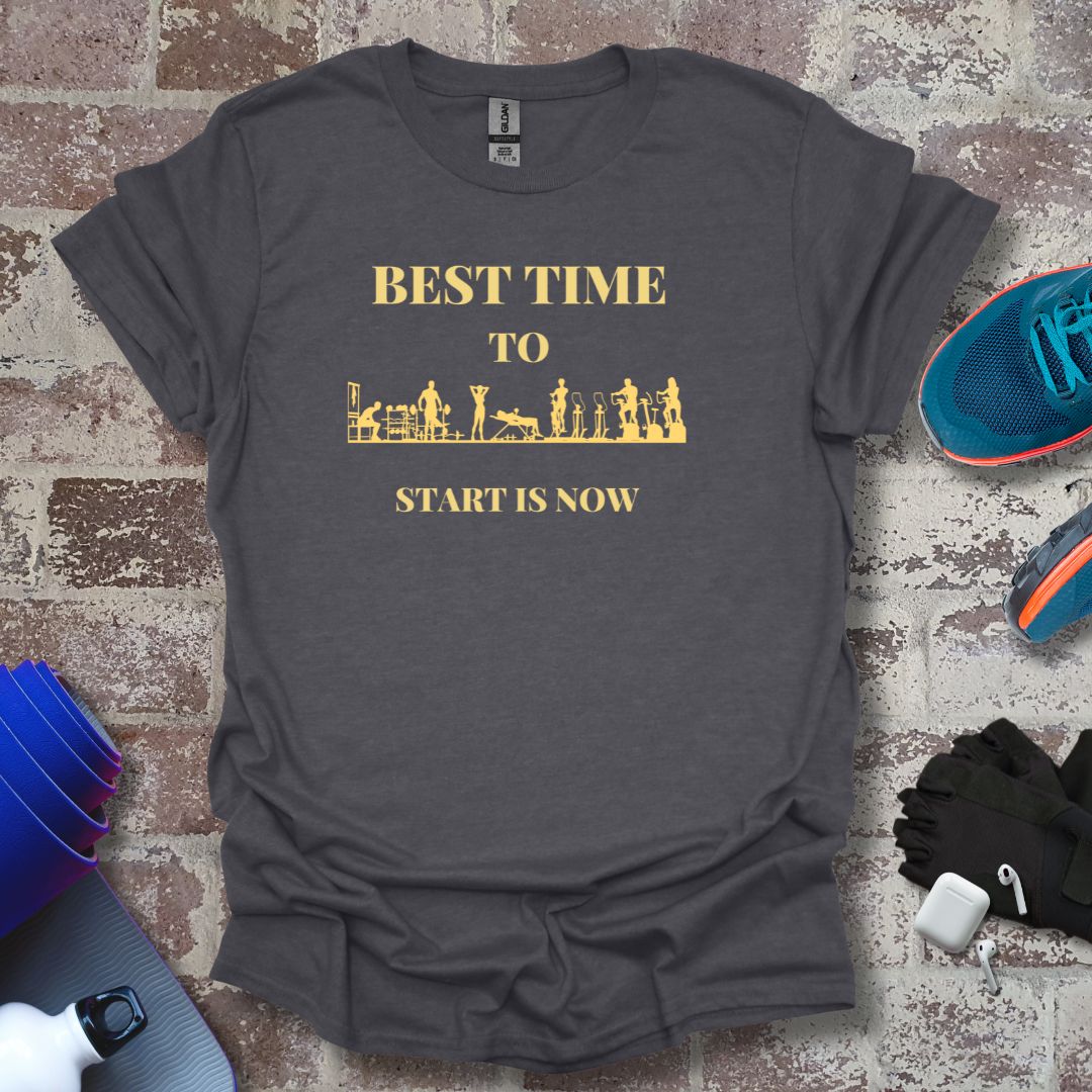 Gym motivation - "Best Time to Start Now" Unisex Softstyle