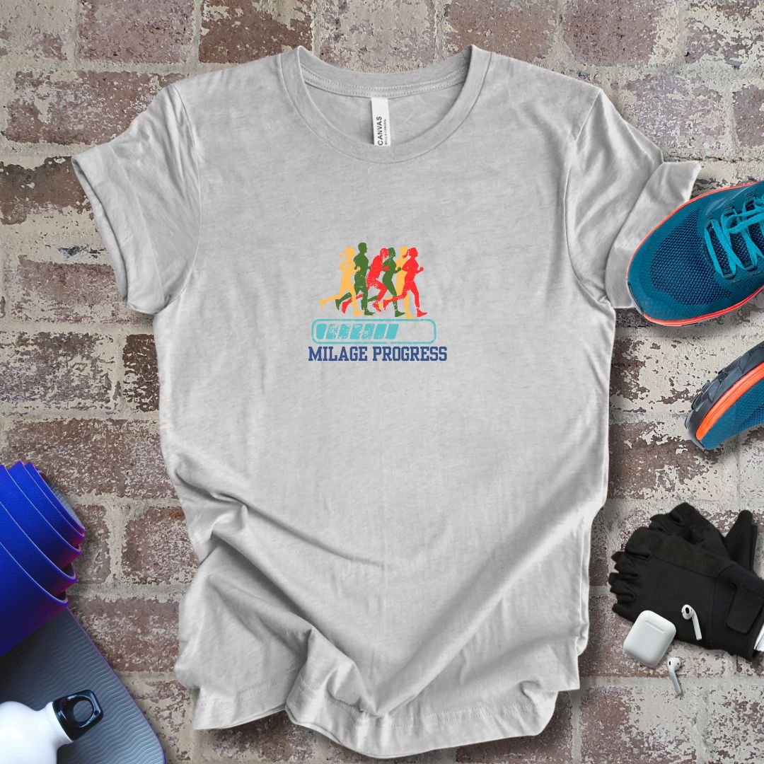 Milage Progress, running motivational unisex Tee