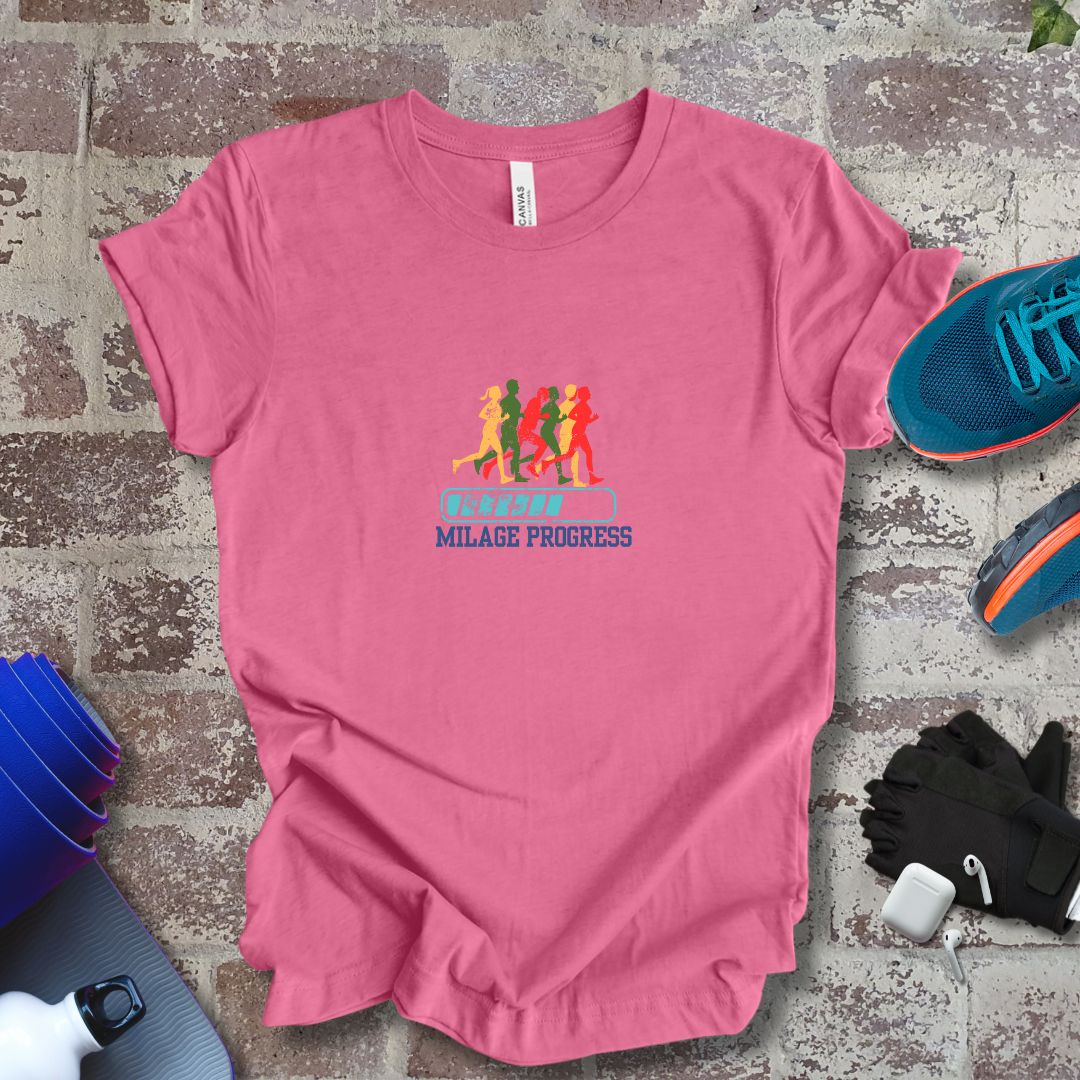 Milage Progress, running motivational unisex Tee
