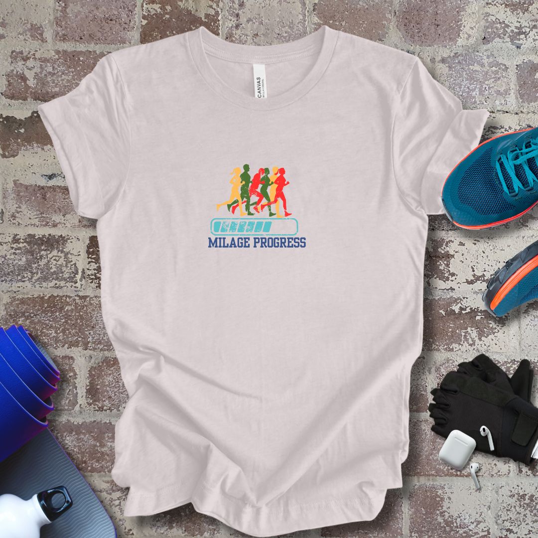 Milage Progress, running motivational unisex Tee