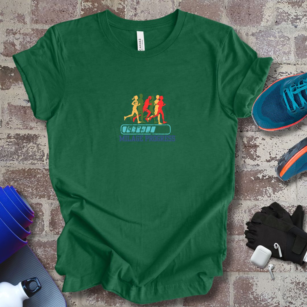 Milage Progress, running motivational unisex Tee