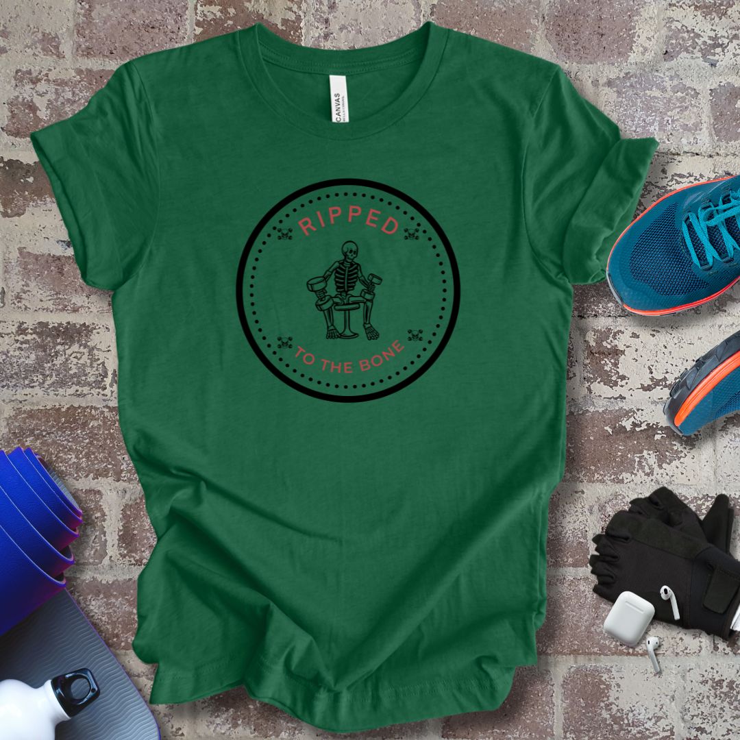 'Ripped to the Bone' gym motivation Tee