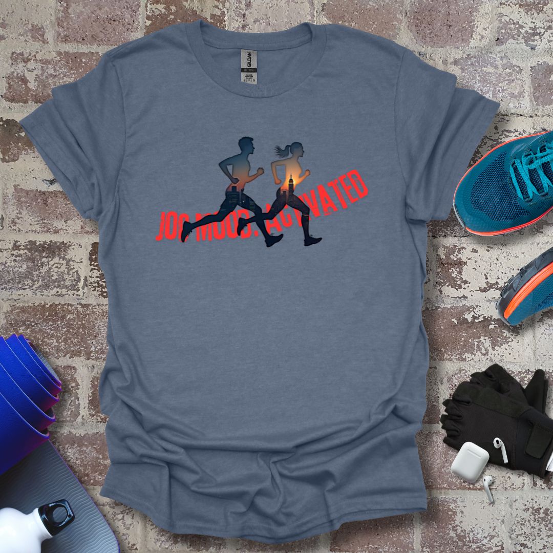 Motivational Running T-Shirt – " Jog mood: Activated"