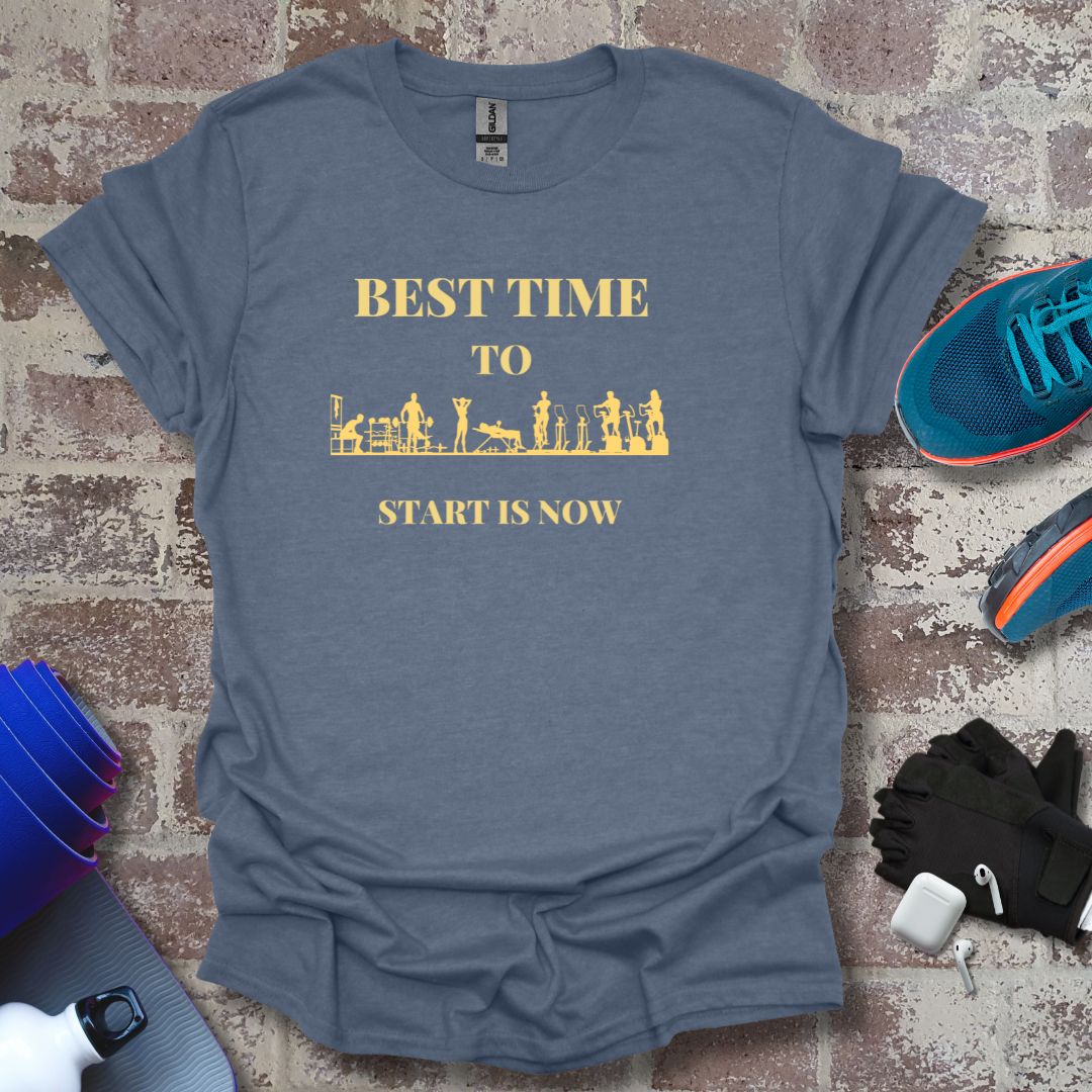 Gym motivation - "Best Time to Start Now" Unisex Softstyle
