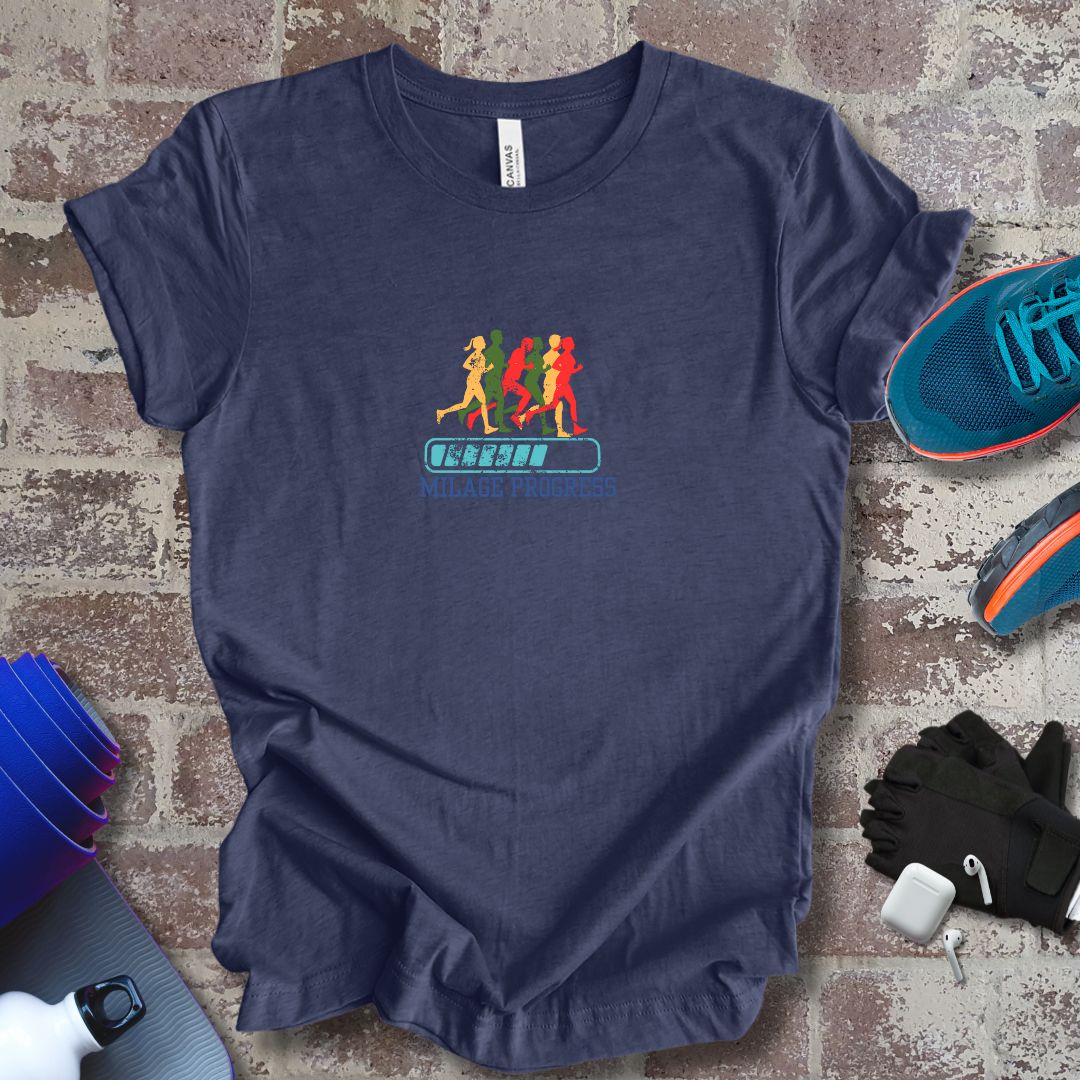 Milage Progress, running motivational unisex Tee