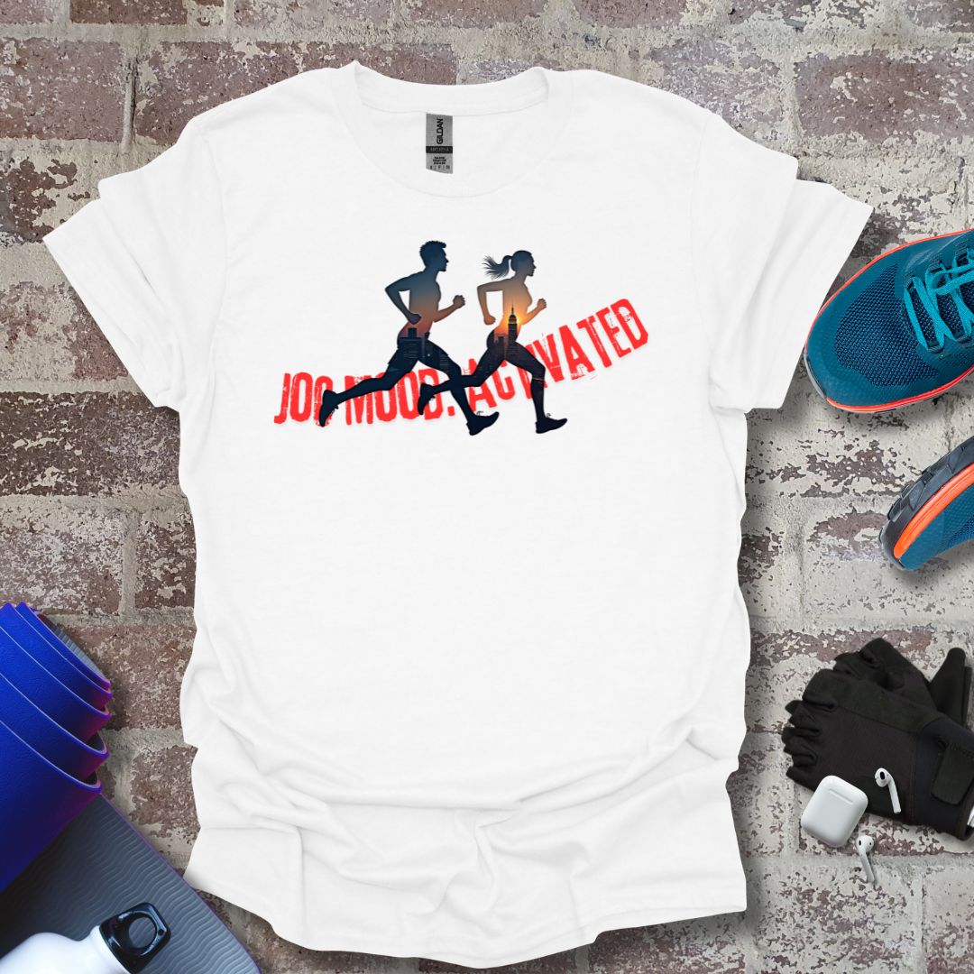 Motivational Running T-Shirt – " Jog mood: Activated"