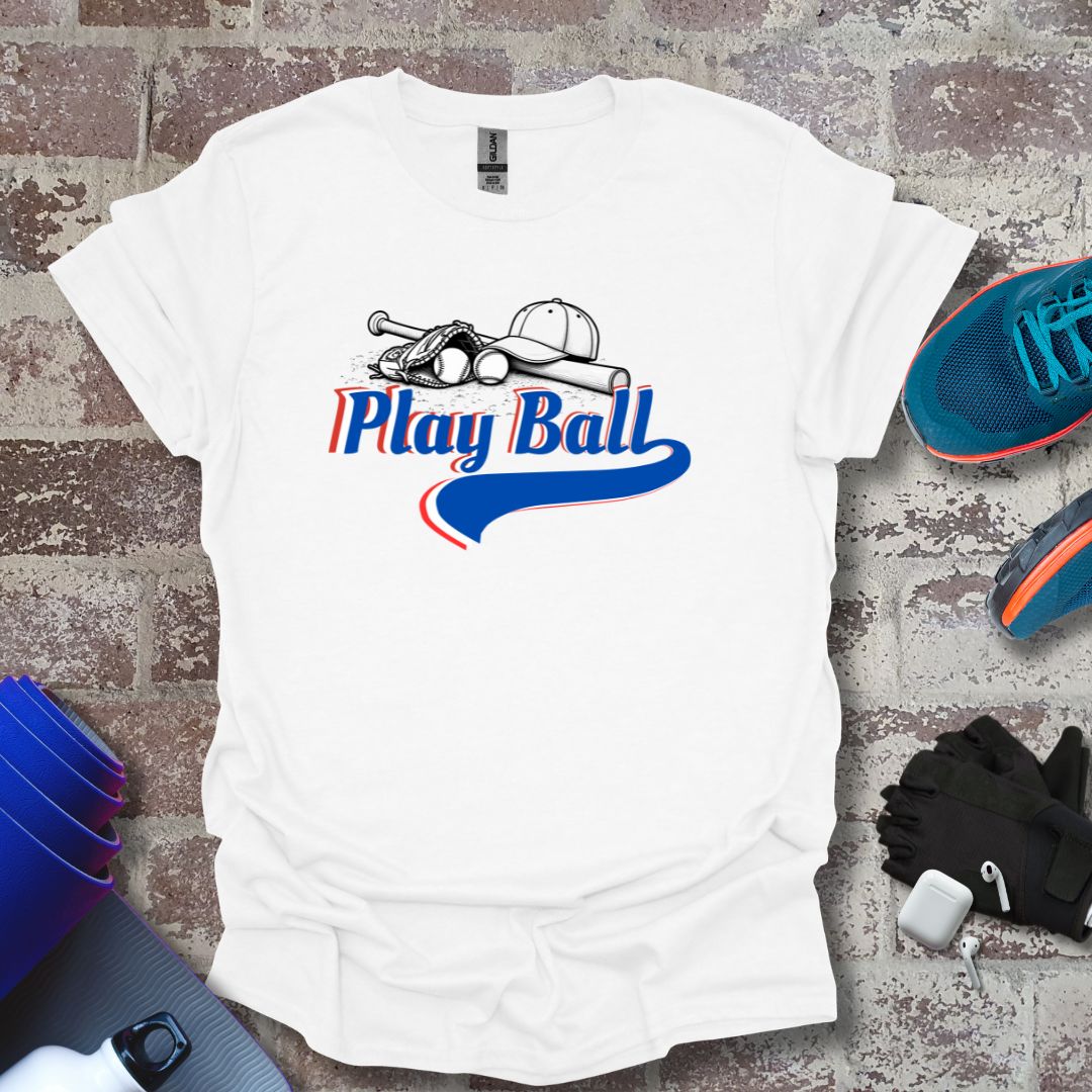 Baseball Enthusiast. "Play Ball" Unisex Softstyle T-Shirt