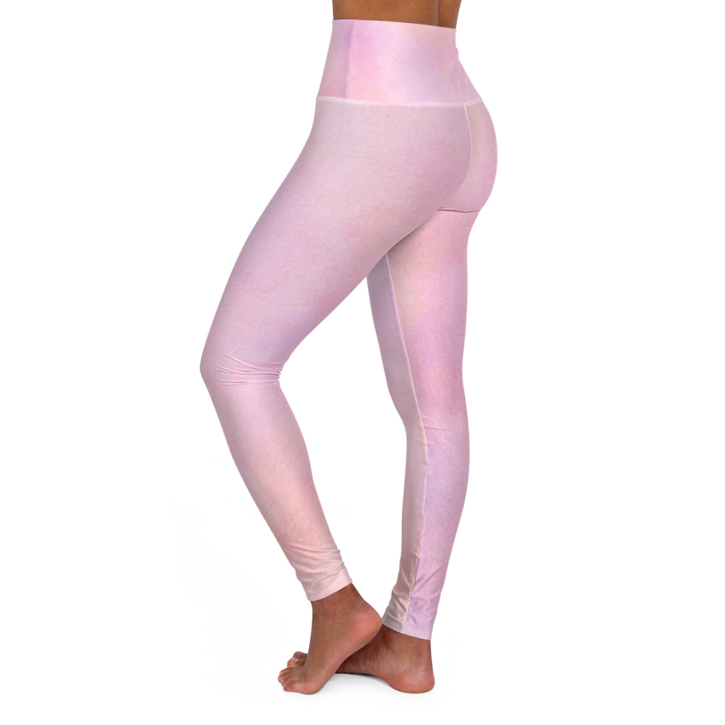 Pastel Pink High Waisted Yoga Leggings - For Active Wear, Workouts and outdoors.
