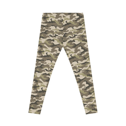 Green Camouflage Women's Casual Leggings, Trendy Workout Pants, Yoga Leggings, Active Wear.
