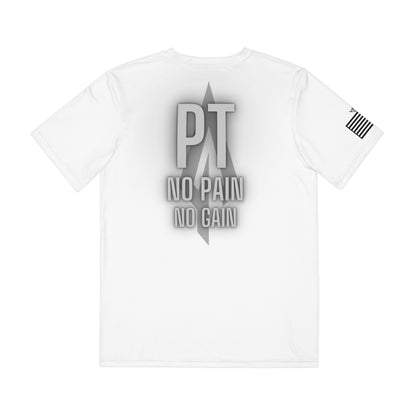PT - no pain, no gain. Men's Polyester Tee - Vanguard Athletics - Be ready