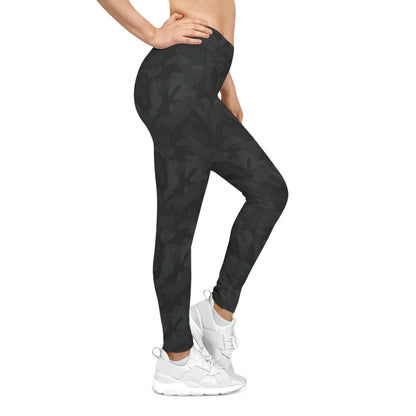 Dark Camo Leggings for Women - Yoga Pants, Fitness Training, Active Wear.