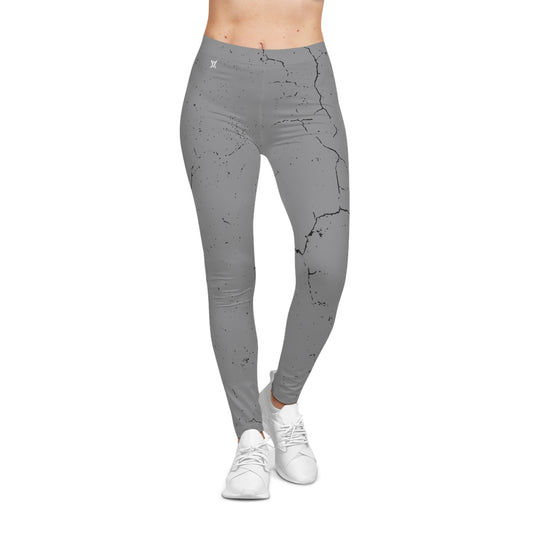 Stylish Cracked Pattern, Gray Leggings - Yoga Pants, Fitness training, Active Wear. - Vanguard Athletics - Be ready