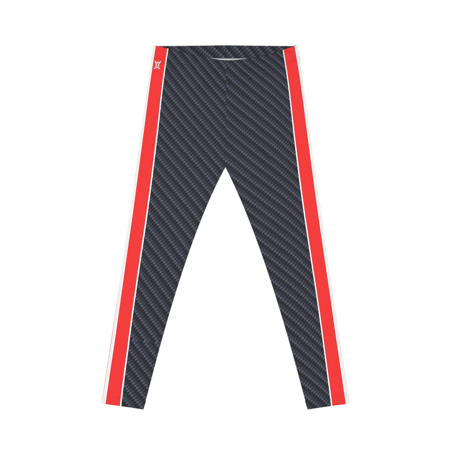 Carbon Fiber Print with Strips Women's Casual Leggings - Yoga Pants, Fitness training, Active Wear.