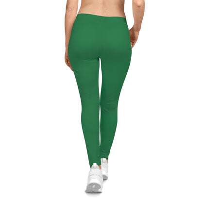 Green Women's Casual Leggings, Active Wear, Yoga and Fitness.