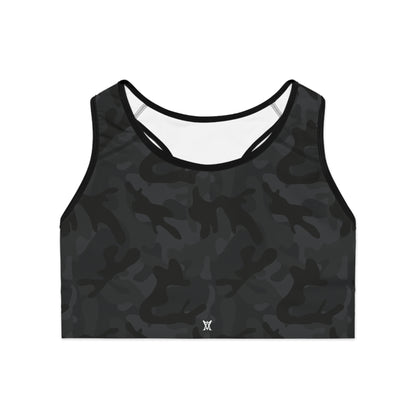 Dark Camo Sports Bra - Stylish Activewear for Fitness, Gym, Yoga, Running, Athleisure
