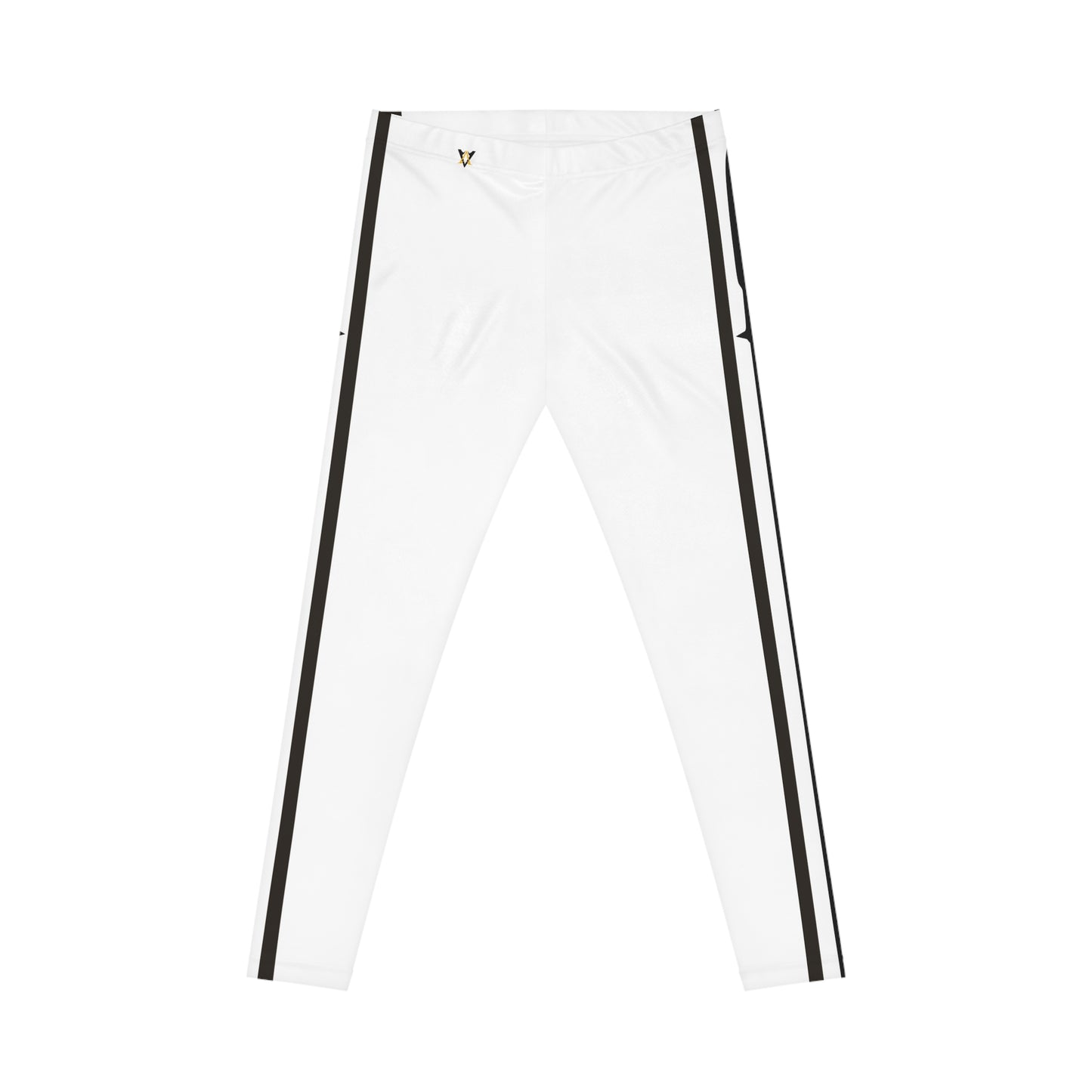 Spear Striped White Women's Leggings - Yoga Pants, Fitness Training, Active Wear.