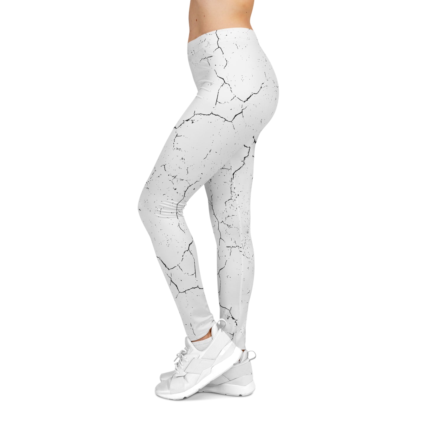 Stylish Crackle Print Leggings - Trendy Activewear for Everyday Comfort, Fitness, Yoga, Casual Wear, Gift Idea