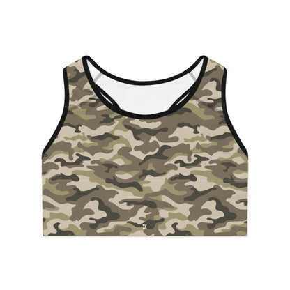 Camouflage Sports Bra- Activewear, Fitness Gear, Workout Apparel.