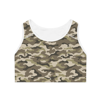 Camouflage Sports Bra- Activewear, Fitness Gear, Workout Apparel.