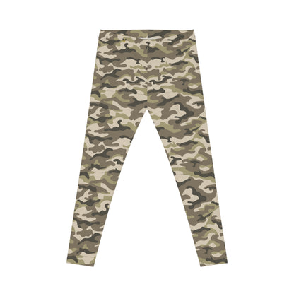 Green Camouflage Women's Casual Leggings, Trendy Workout Pants, Yoga Leggings, Active Wear.