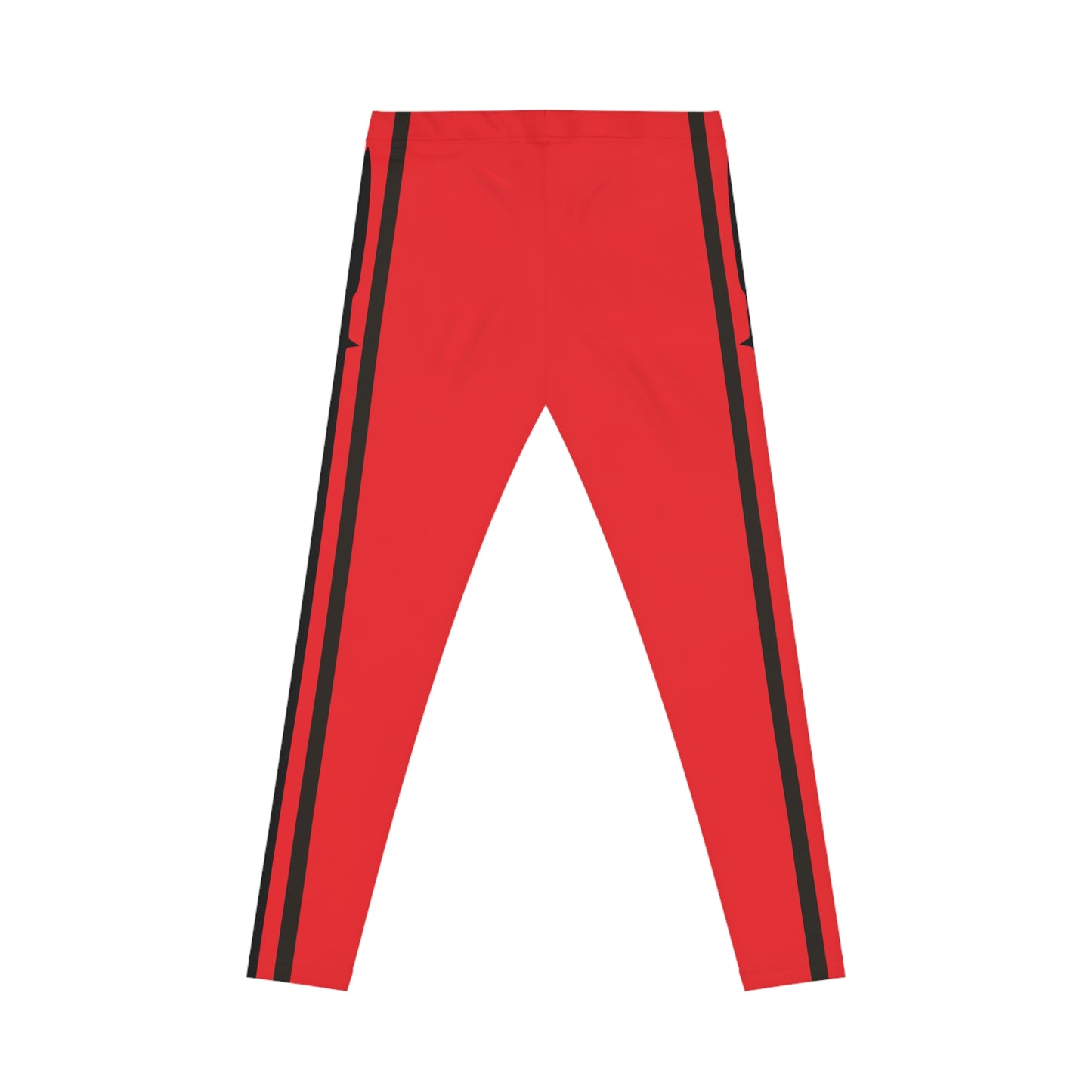 Spear Stripes, Red Women's Casual Leggings - Yoga Pants, Fitness Training, Active Wear.