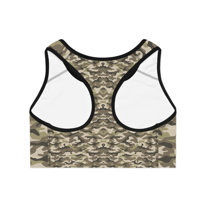 Camouflage Sports Bra- Activewear, Fitness Gear, Workout Apparel.